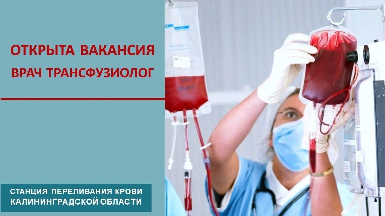 Открыта вакансия врача-трансфузиолога