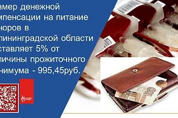 об изменении размера денежной компенсации на питание и денежной премии Почетным доноамр России с 1 января 2025 года